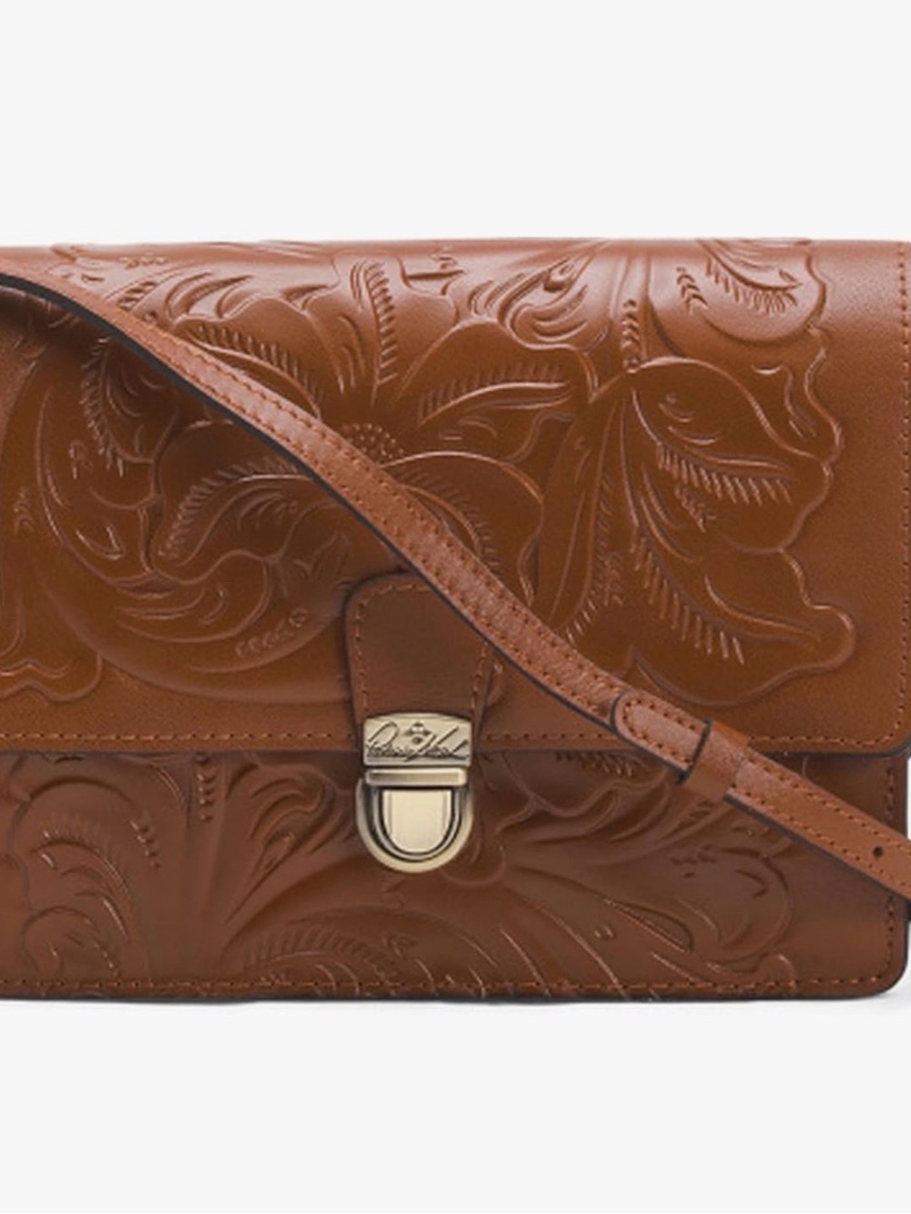 Patricia Nash Laurentina Medium Crossbody Bag, Tooled Leather Multi Compartment